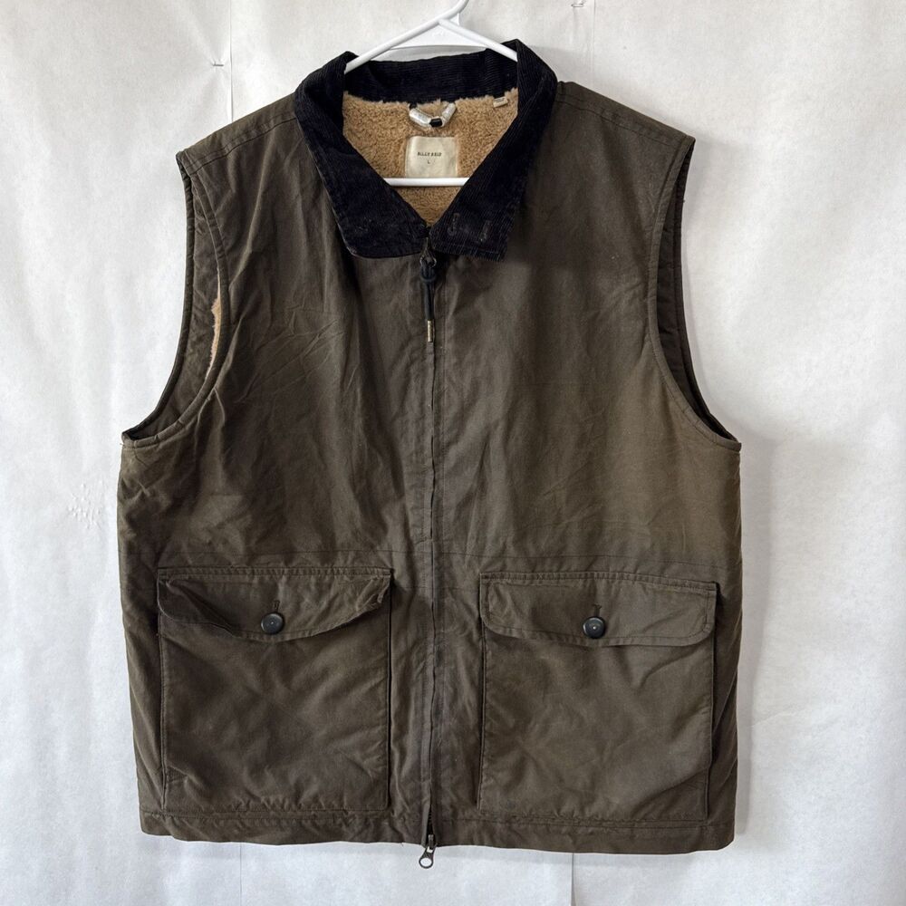 Billy Reid Halley Stevensons Waxed  Fur Lined  Hunting Vest